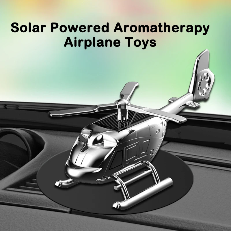 

New Solar Powered Aromatherapy Airplane Toy Car Decoration With Non-slip Mat Solid Fragrance Air Freshener Dashboard Car Styling