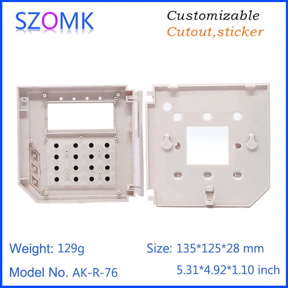 1Piece 135*125*28mm szomk plastic box for electronics project door access control housing keypad distribution enclosure casing