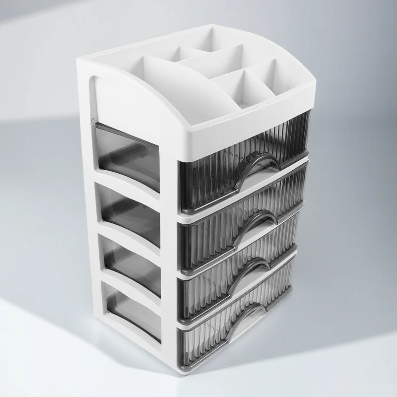 

Multi-Layer Desktop Organizer Drawer Storage Cabinet Small Transparent Tabletop Stationery Holder Plastic File Document