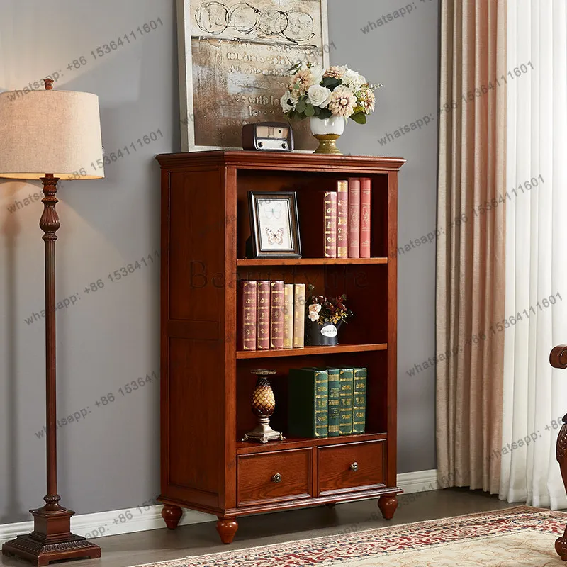 American solid wood foyer display cabinet against the wall living room doorless storage side cabinet