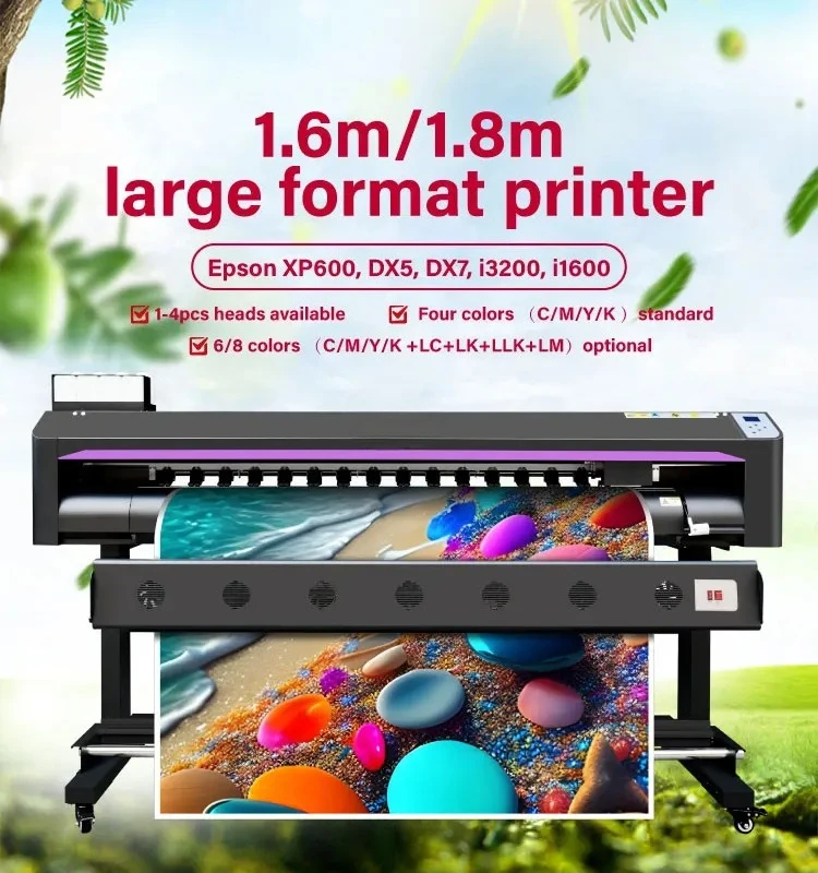 New Model Locor JD1801 Eco Solvent Printer 6.2ft Single XP600/DX5/i3200 Head Tarpaulin Printing Machine