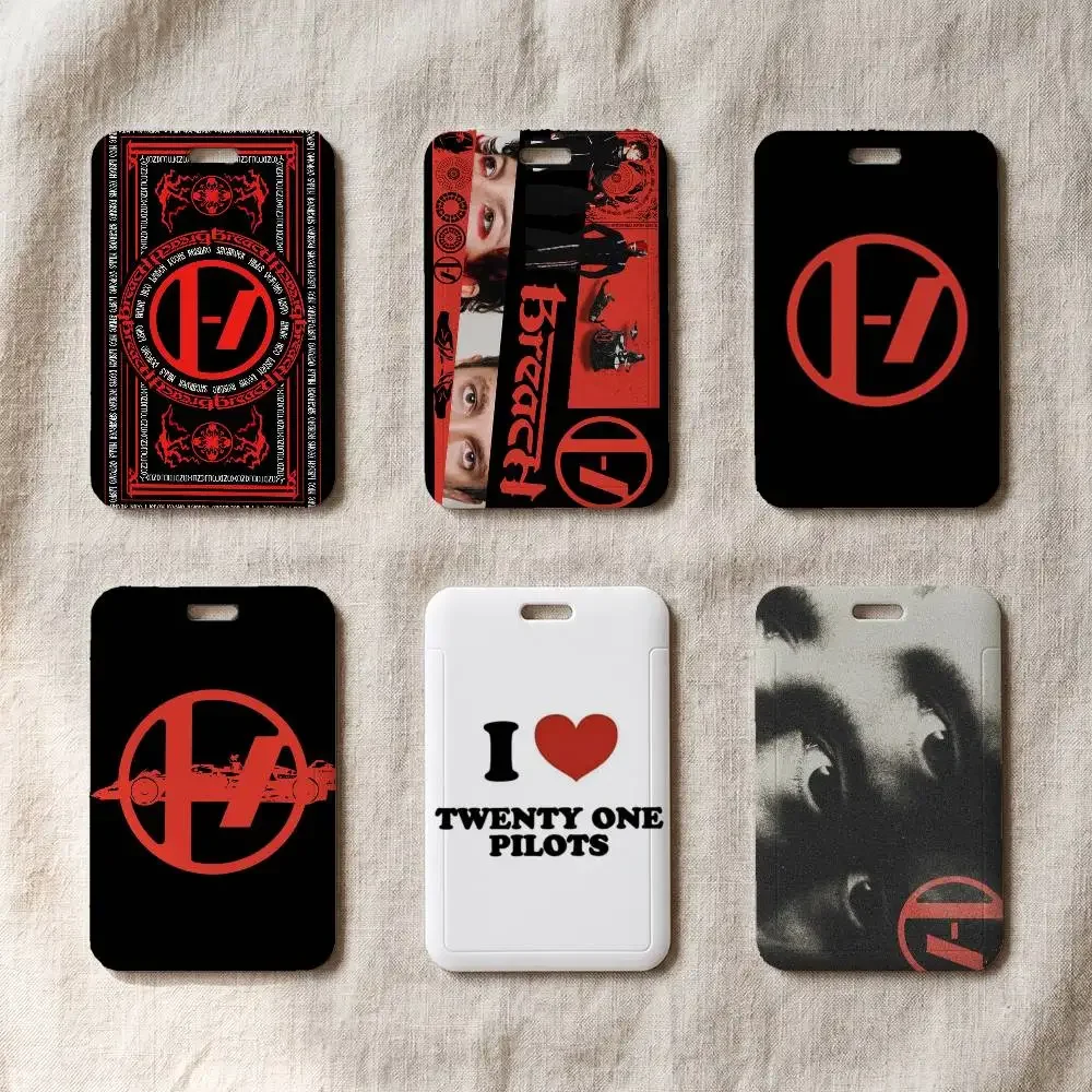 Popular T-Twenty One Pilots Band Portable Office Staff Badge Card Cover Lanyard Card Case