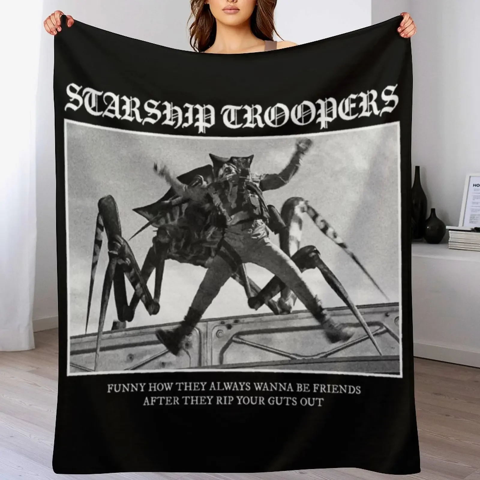 

Starship Troopers Always Be Friends Throw Blanket Multi Use Warm Blanket for Living Room Bedroom