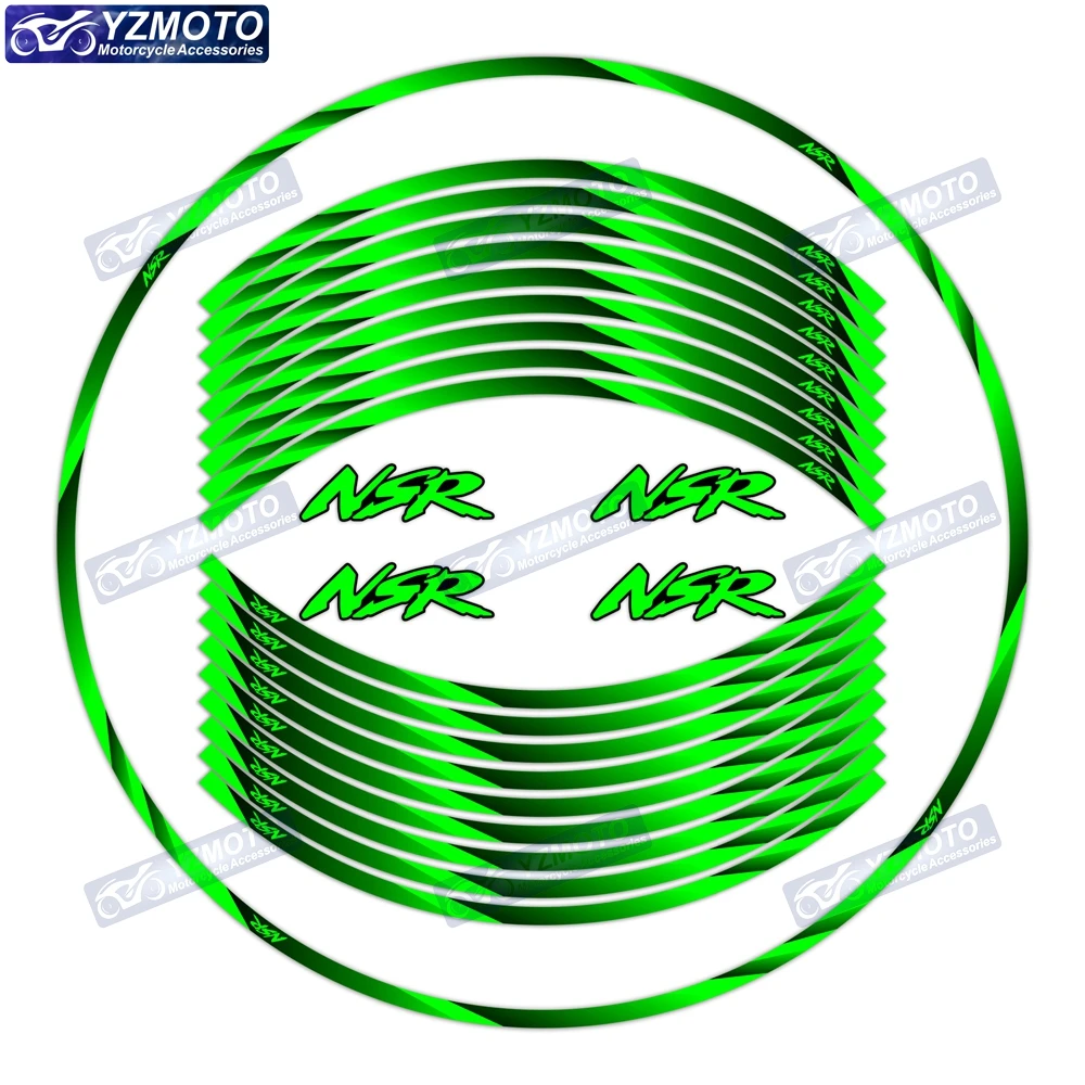 

For HONDA NSR NSR150 NSR250 Motorcycle 17 Inch Front And Rear Wheel Hub Sticker Decals Reflective Waterproof Rim Stickers