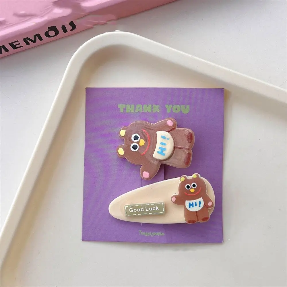 

Creative Kawaii Cartoon Mini Hair Clip Candy Color Animal Bear BB Clip Princess Series Duckbill Clip Cute Barrettes Set Makeup