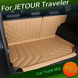 Car Trunk Mat Fit for CHERY JETOUR Traveler T2 2023 2024 High Quality Modified Car Tail Box Mat Car Interior Decorate Parts