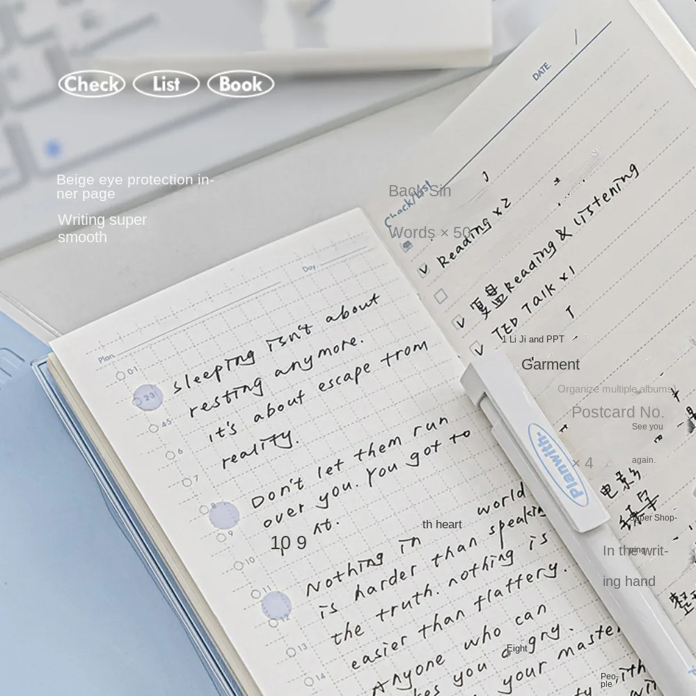 Stationery Minimalist Strip Shape Notebook Colorful Grid Kawaii Daily Planner Notebook Kawaii Horizontal