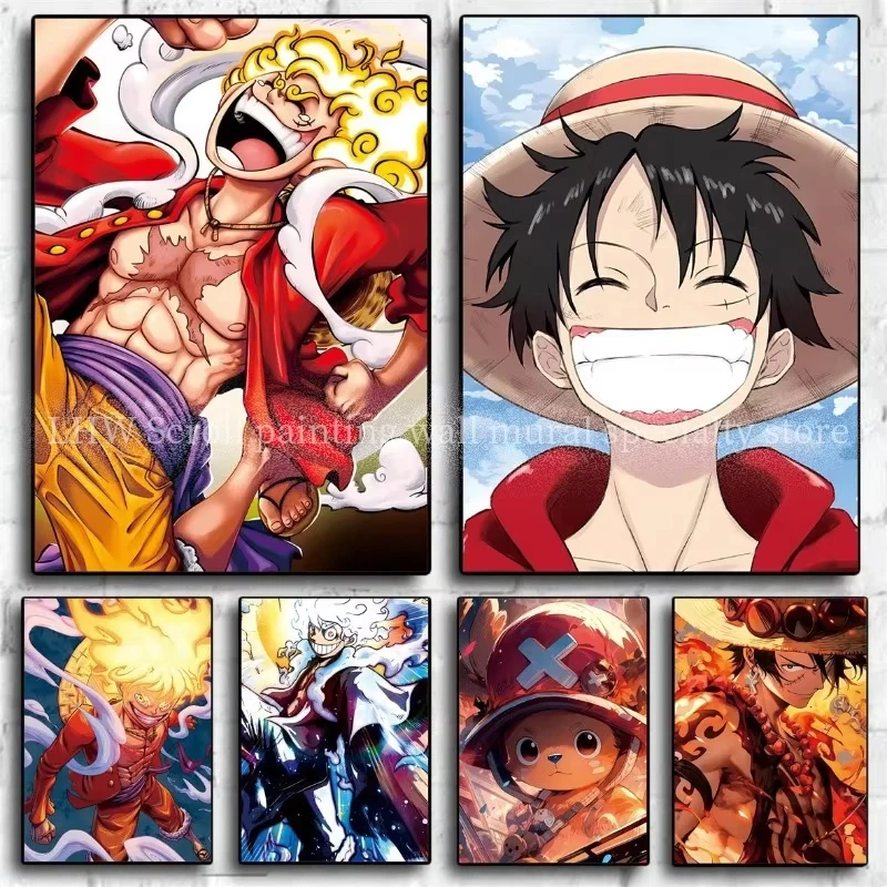 

One Piece Luffy Poster Canvas Decoration Painting Living Room Bedroom Entrance Esports Room Background Decoration Birthday Gift