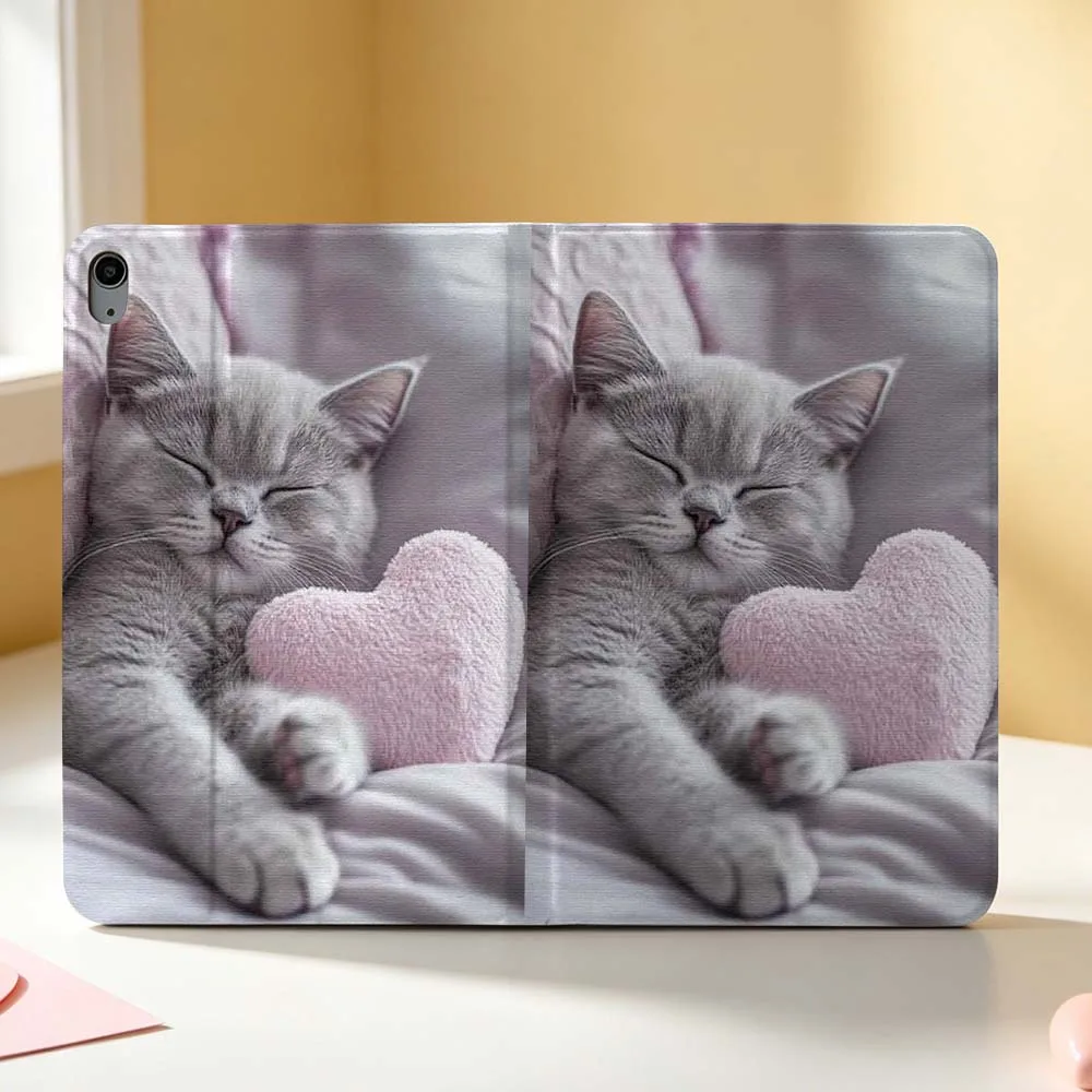 Creative Cute Cat Pattern Soft For Apple iPad Pro Mini Air A16 A17 A14 4 5 6 7 6th 12th Gen M5 11 13 M4 Pen Tray Tablet Case