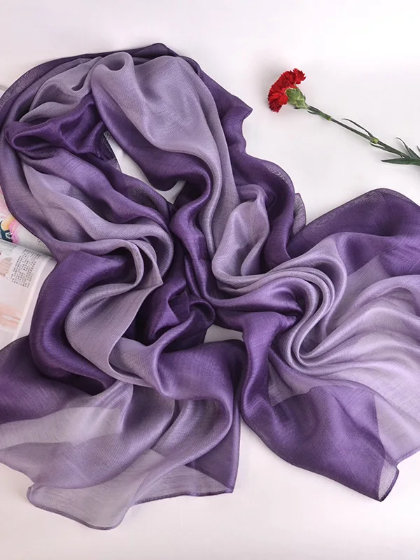 Uniwersalny damski gradientowy jedwabny satynowy szalik do włosów moda szalik kobiece gumki do włosów z pałąkiem na głowę ozdoba do włosów FemaleBag szaliki