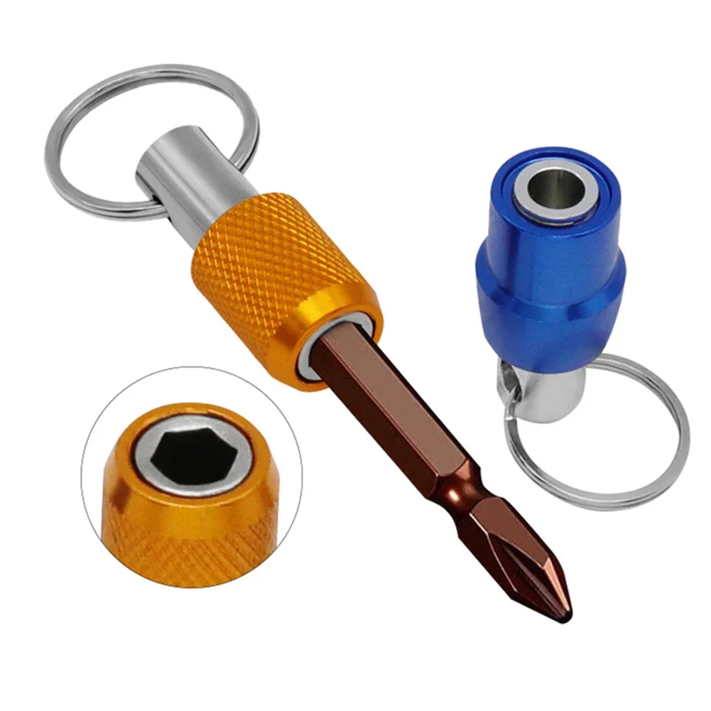 5/3pc Color Keychain Quick Change Extension Rod 1/4 Hexagonal Handle Screwdriver Bit Holder Quick Release Sleeve Conversion Tool