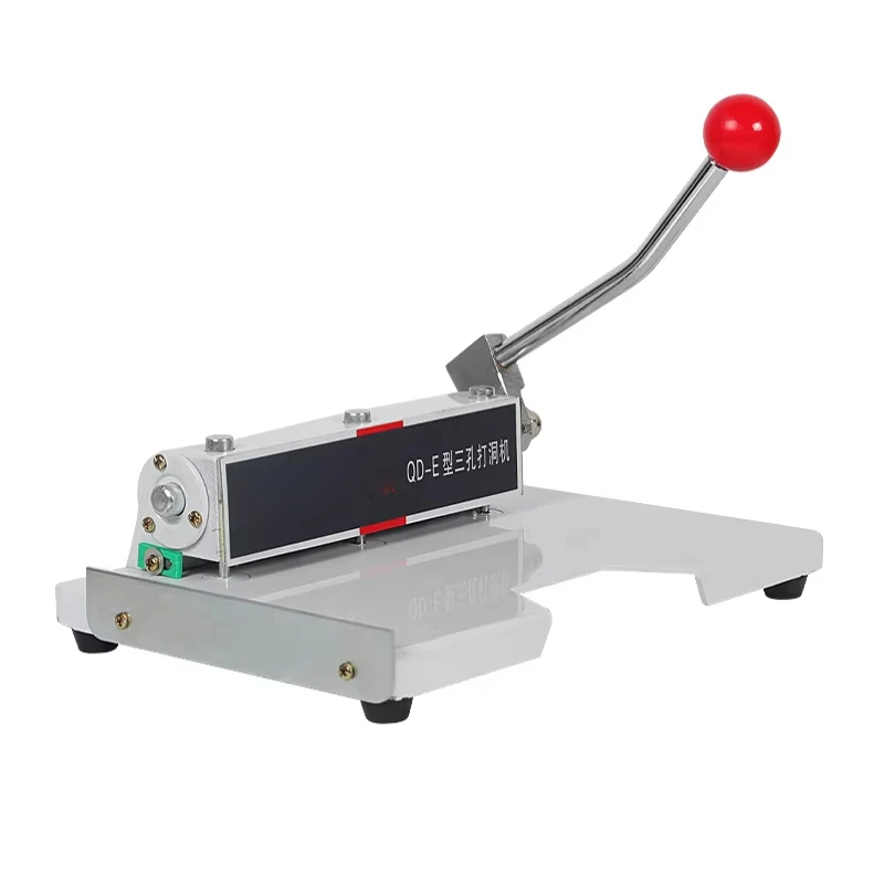 Labor-Saving Three-Hole Punching Machine Small Mannual Puncher Portable Metal Punching Machine 83mm Hole Spacing for File/Contra