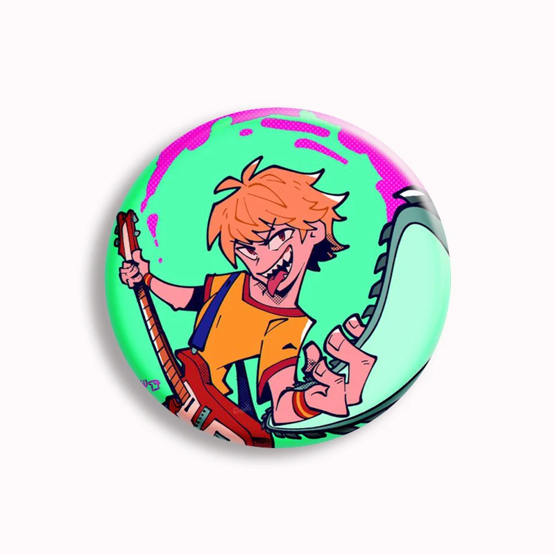 58mm Anime Scott Pilgrim Button Pin Cartoon Scott And Ramona Brooch Badge for Bag Decor Jewelry Fans Collect Friends Gift