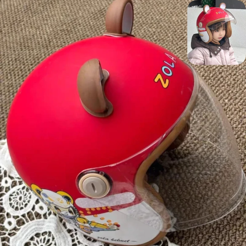 Kids Safety Motorbike Helmet, High Density Cute Cartoon Helmet for Cycling Skating Bicycle All Season Boys Girls