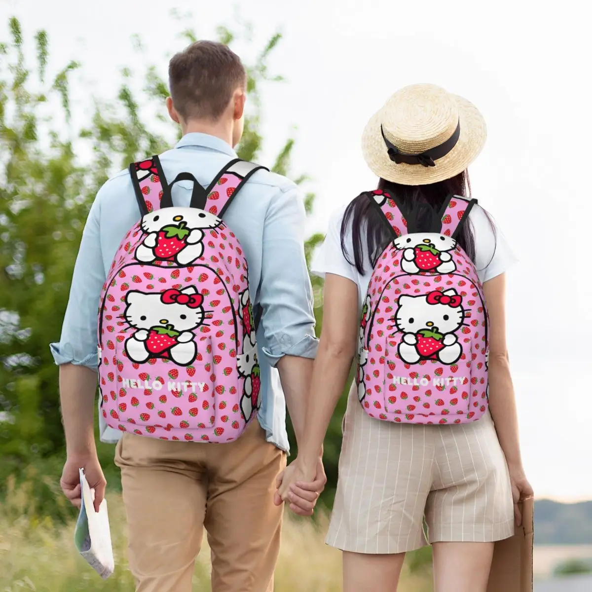 Hello Kitty Ransel Kartun Lucu Ransel Perjalanan Desain Anak Laki-laki Perempuan Tas Sekolah Menengah Tahan Lama Ransel Santai