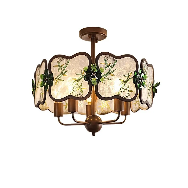 

древний стиль, эстетика династии Сун, новый зал в китайском стиле, основная лампа, эмалированный цвет, ретро-дизайнерское освещение, люстра