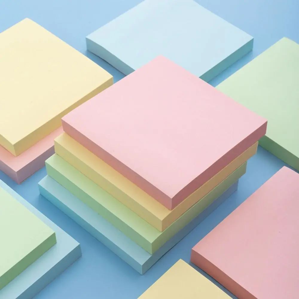 100 Sheets Paper Sticky Notes Colored Office Supplies Scrapes Stickers School Stationery Colorful Notepad Writing Pads School