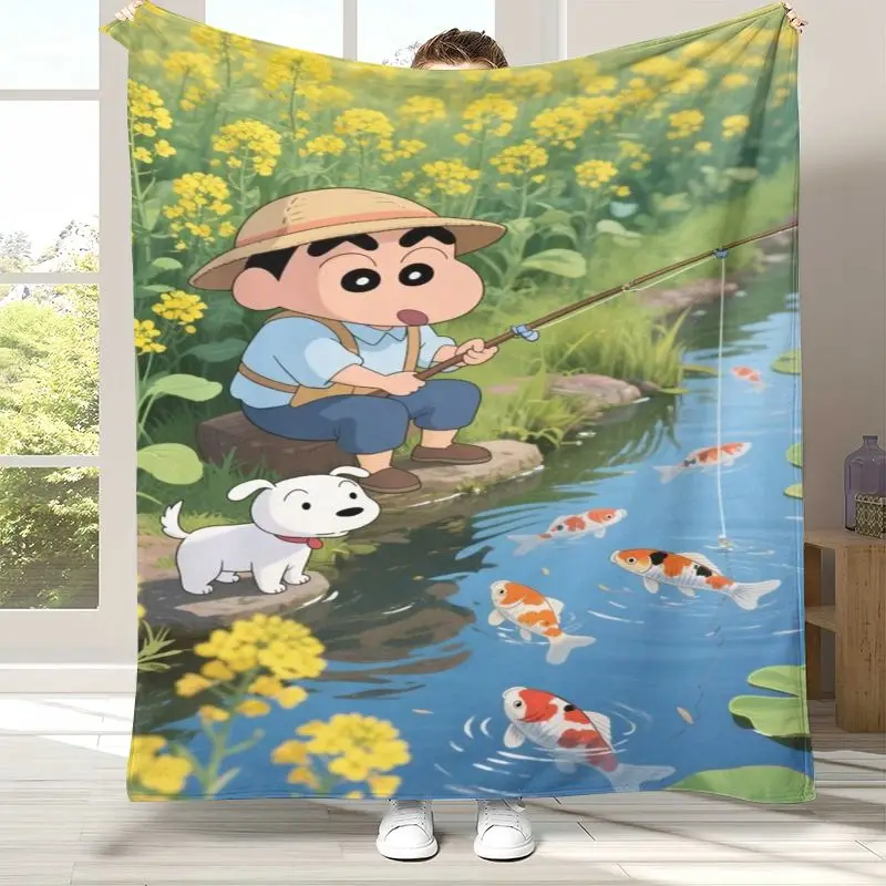 Cute C-Crayon Shin-chans Cartoon Soft Flannel Throw Blanket,Cozy Blanket for Bed,Sofa,Living Room,Picnic,Home Decor,Gift Kids