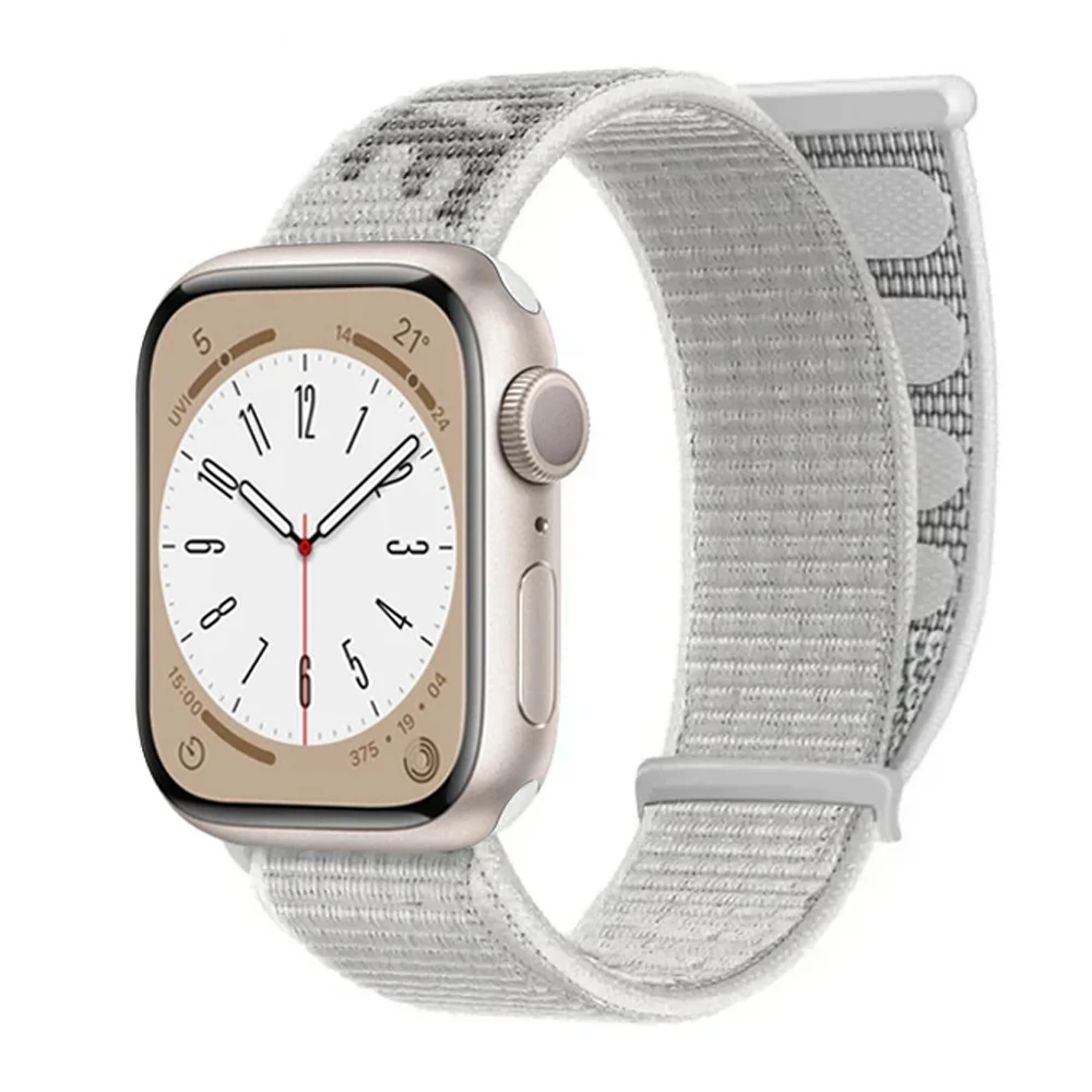 Ремешок спортивный для Apple Watch Band Series 9 8 se 7 6 5 4 3, нейлоновый браслет для iwatch 44 мм 40 мм 49 мм 45 мм 41 мм 42 мм 38 мм