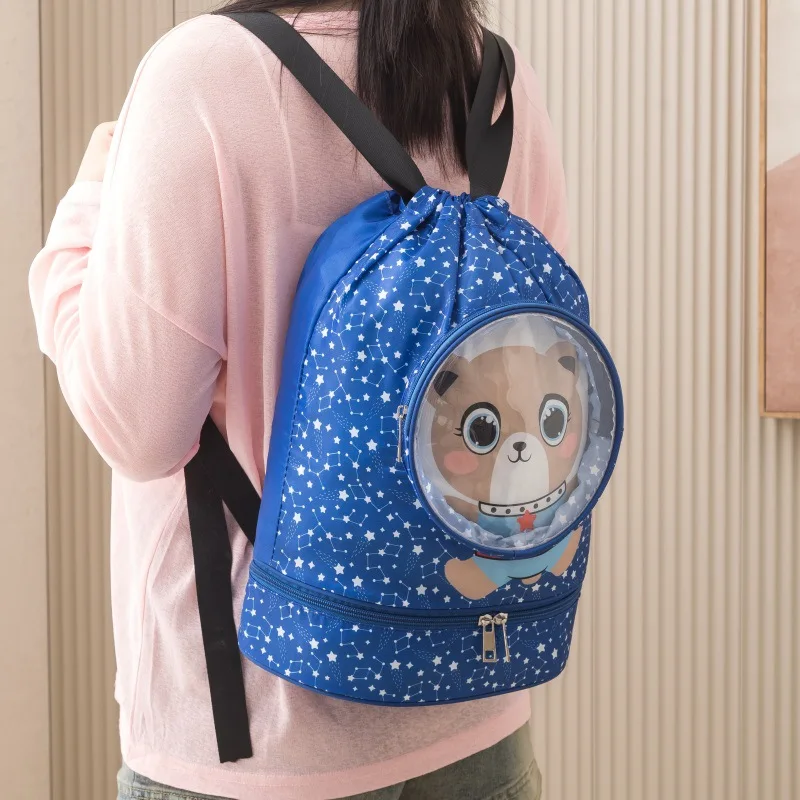 New Cartoon Swim Bag Dry Wet Separation Fitness Travel Portable Bath Package Large Capacity Backpack Swimming Device Storage Bag