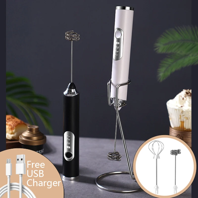 

Electric Handheld Egg Beater 3 Modes Foam Maker Milk Frother Blender USB Charger Whisk Drink Mixer For Egg Coffee Milk Cream