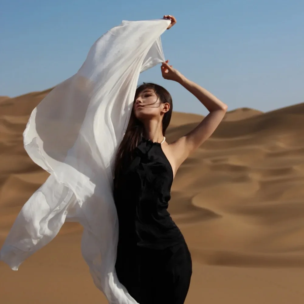 

Простой богемный шелковый шарф, шали, шейный платок в корейском стиле, сетчатые шейные шарфы, прозрачный солнцезащитный крем, хиджаб, обертывания для фото