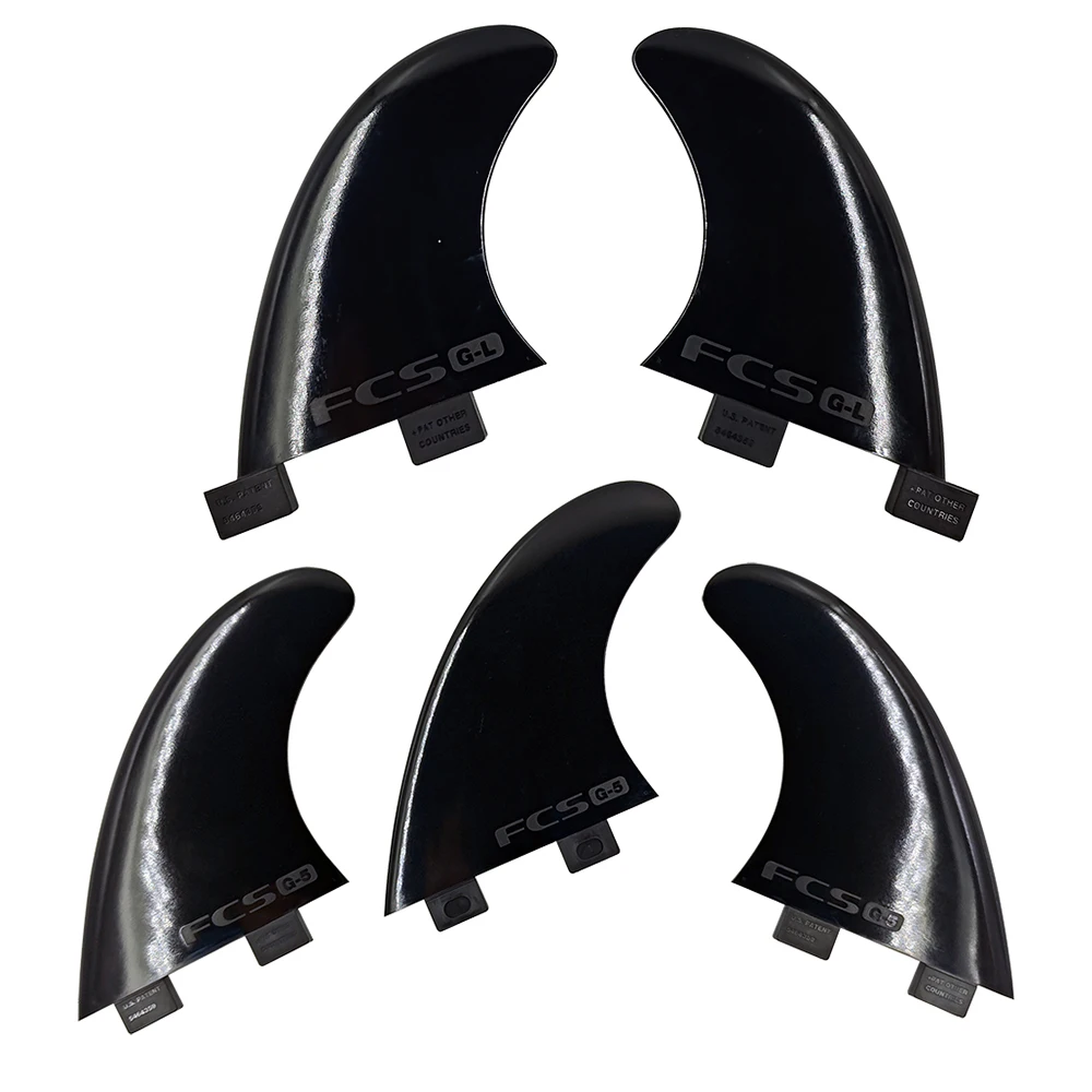 

M+GL Surfboard Fins For UPSURF FCS Fin Plugs Plastic Quilhas Rear Fins+Front Fins Board Fins Nylon Funboard Fins Black Color