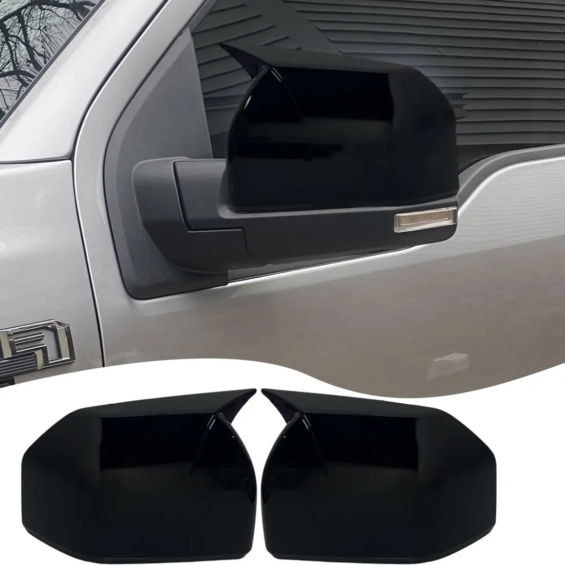 

2PCS Carbon Fiber Side Mirror Covers with Turn Signal Housing Cover Fit for Ford F150 2015-2020
