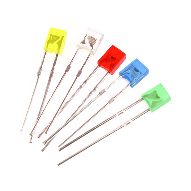 Square light emitting diode 2x3x4mm white, blue, red, green, yellow LED lamp 2*3*4 direct plug-in high brightness lamp