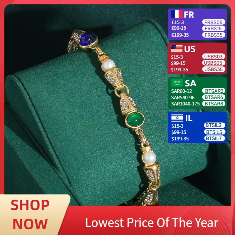 

Vintage Gold Color Crystal Bracelets Rhinestones Colorful Love Antique Jewelry Gift Girls New Bangles for Women Christmas Gift