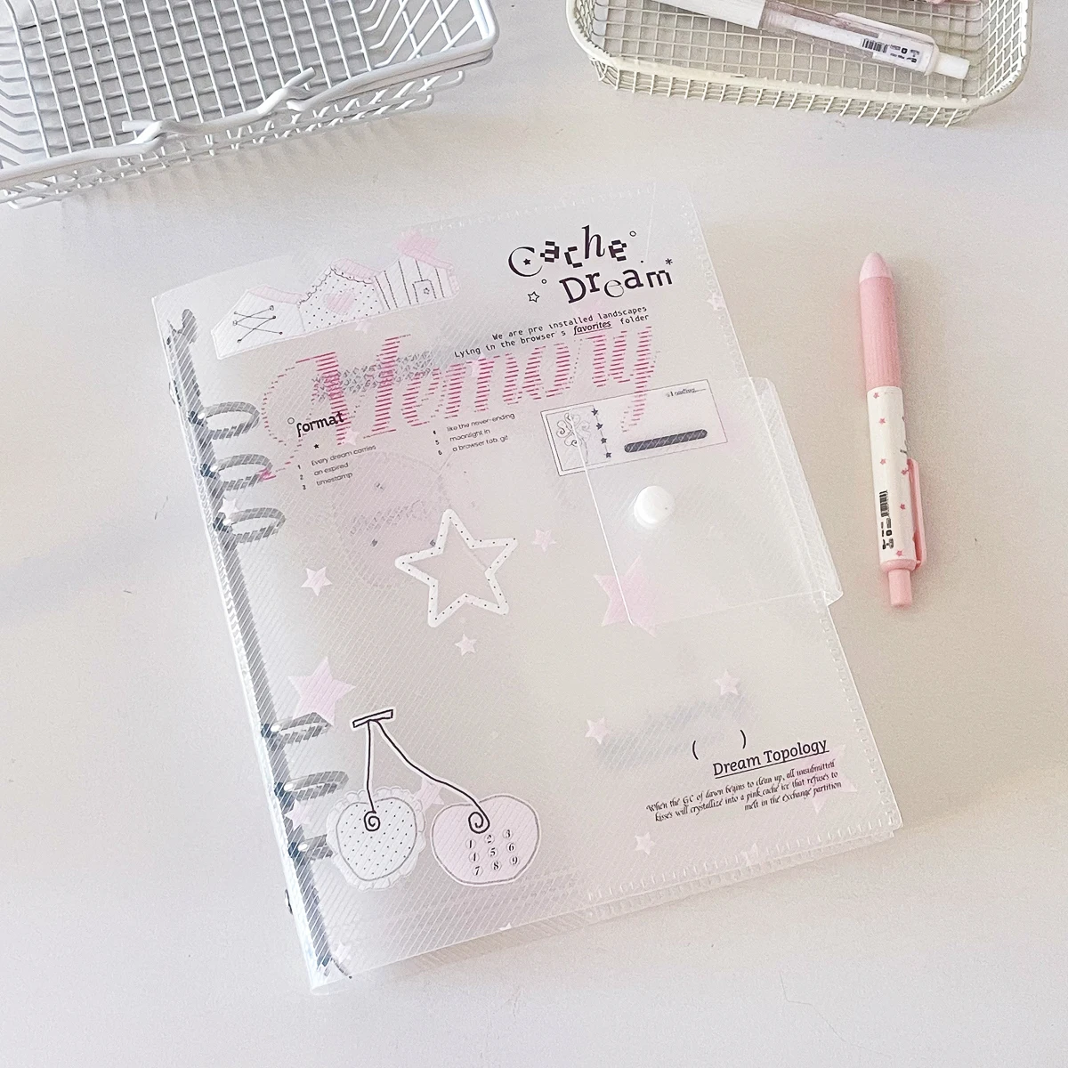 A5 Loose-Leaf Binder Organization Ins Style Ring Binder Notebook Scrub PP Inner Core Cover Note Book Journal Planner Office