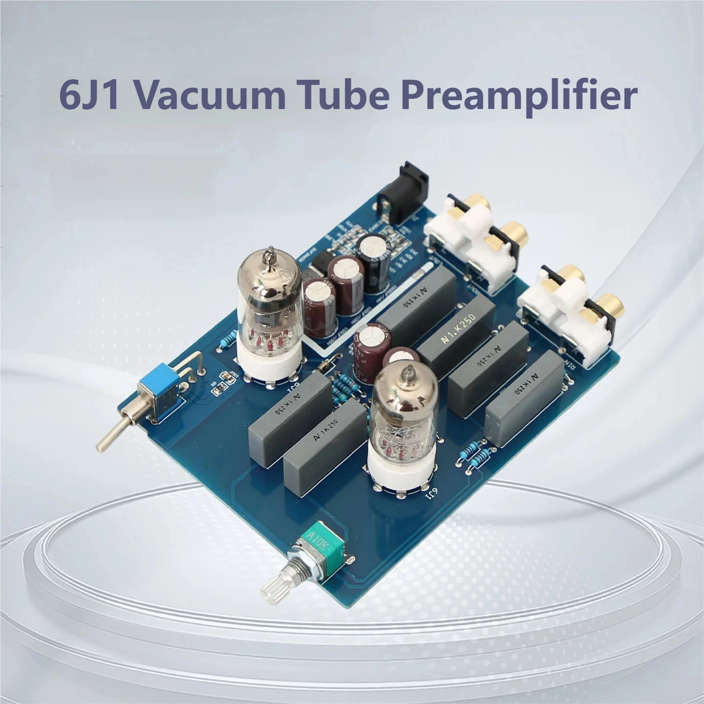 YJCO YJ-6J1 HiFi Vacuum Tube Preamplifier Mini Home Audiophile Stereo Pre Amp 6J1 Tube 680μF/16V Filter Capacitor DC12V