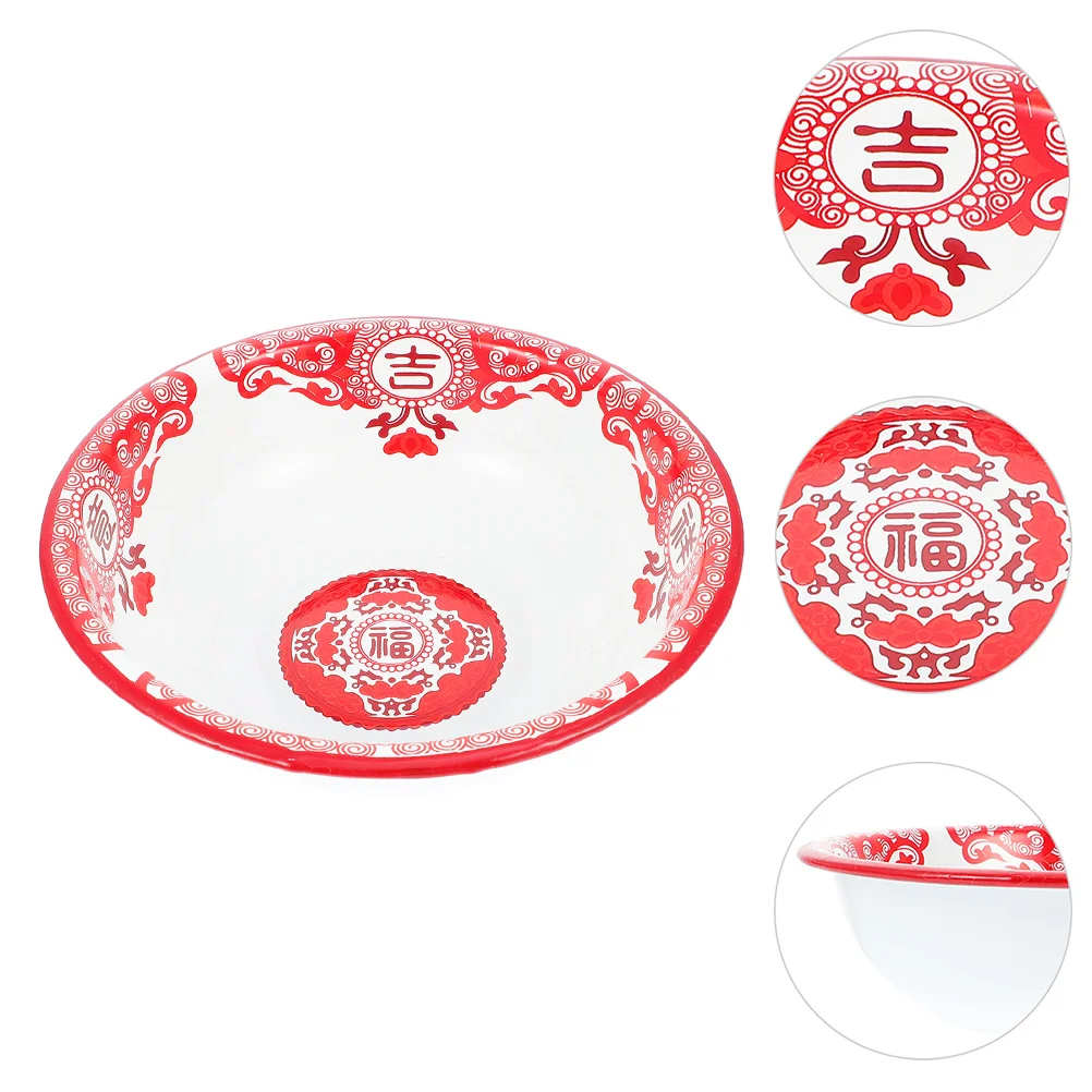 

Thicken Enamel Soup Basin Dough Making Enamelware Bowls Stackable Enameled Bowl Pet Friendly Easy Clean Soap Dish Red Enamel