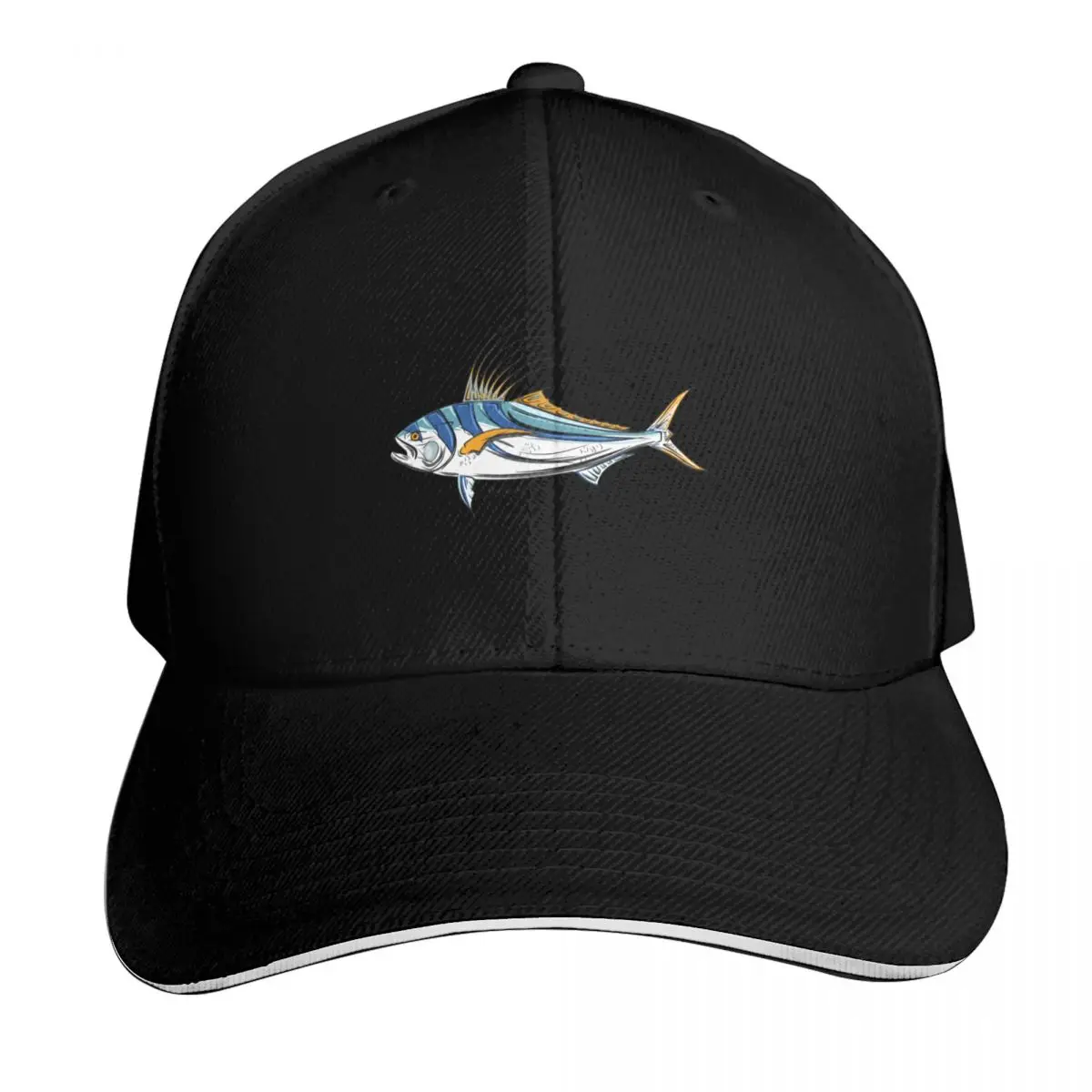 Rooster Fish Baseball Cap Snapback Flat Bill Strapback Dad Hat Six Panel Structured Crown