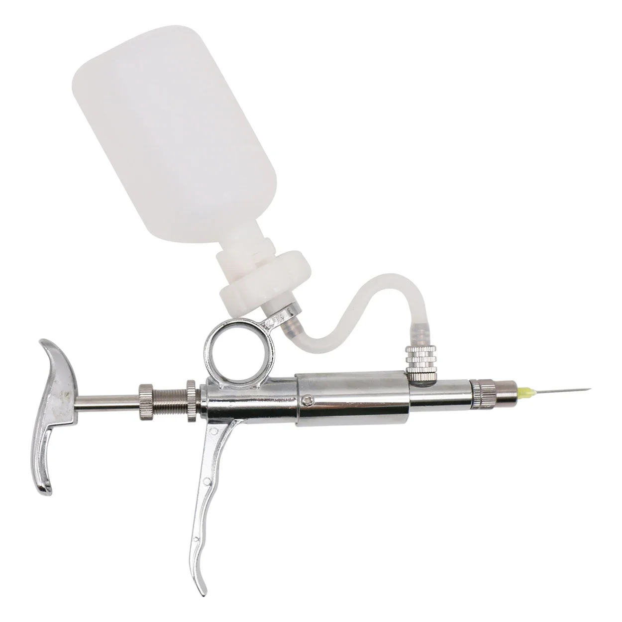 1Pcs Livestock Medicine Feeder Automatic Continuous Syringe Veterinary Tools With Vaccine Bottle Stainless Steel Vaccine Syringe