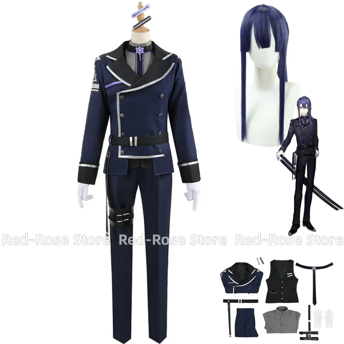 

Anime Virtual YouTuber Nagao KeiCosplay Costume NIJISANJI VTuber Wig Daily Uniform Coat Shirt Man Woman Halloween Carnival Suit