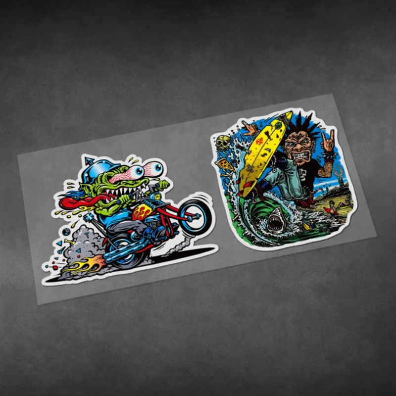 

Peculiar Punk Weird Style Pegatinas Motorcycle Car Decals Motorbike Body Glass Waterproof Reflective Stickers Vinyl Material