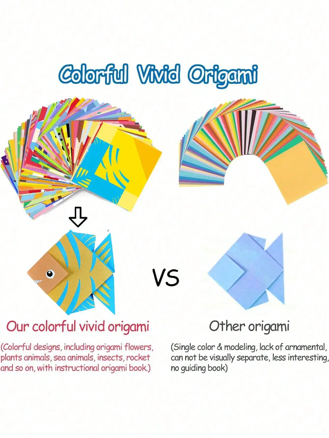 30/96 DIY Children Craft Art Cartoon Animal Origami Paper Montessori Toys Kids Craft  Educational Toy Supplies Beginners Kids Bo