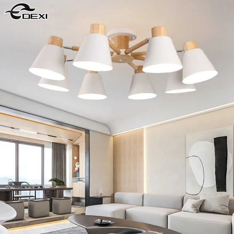 Modern Living Room LED Chandelier Bedroom Ceiling Lamp Kitchen Ceiling Chandelier Children's Room E27 Light Home Decorative Lamp