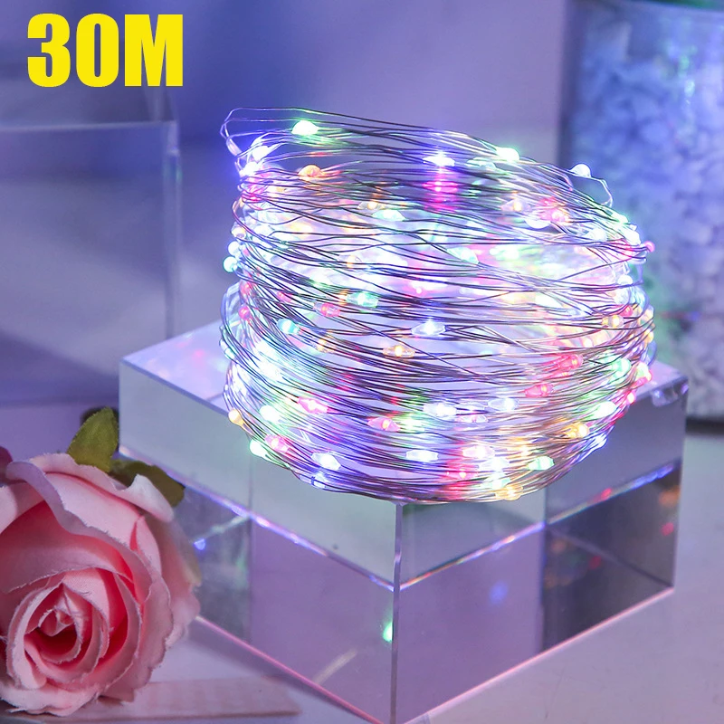 30M USB LED String Lights Copper Wire Garland Fairy Lights for Christmas Wedding Party Holiday Lighting Garden Lamp Decoration