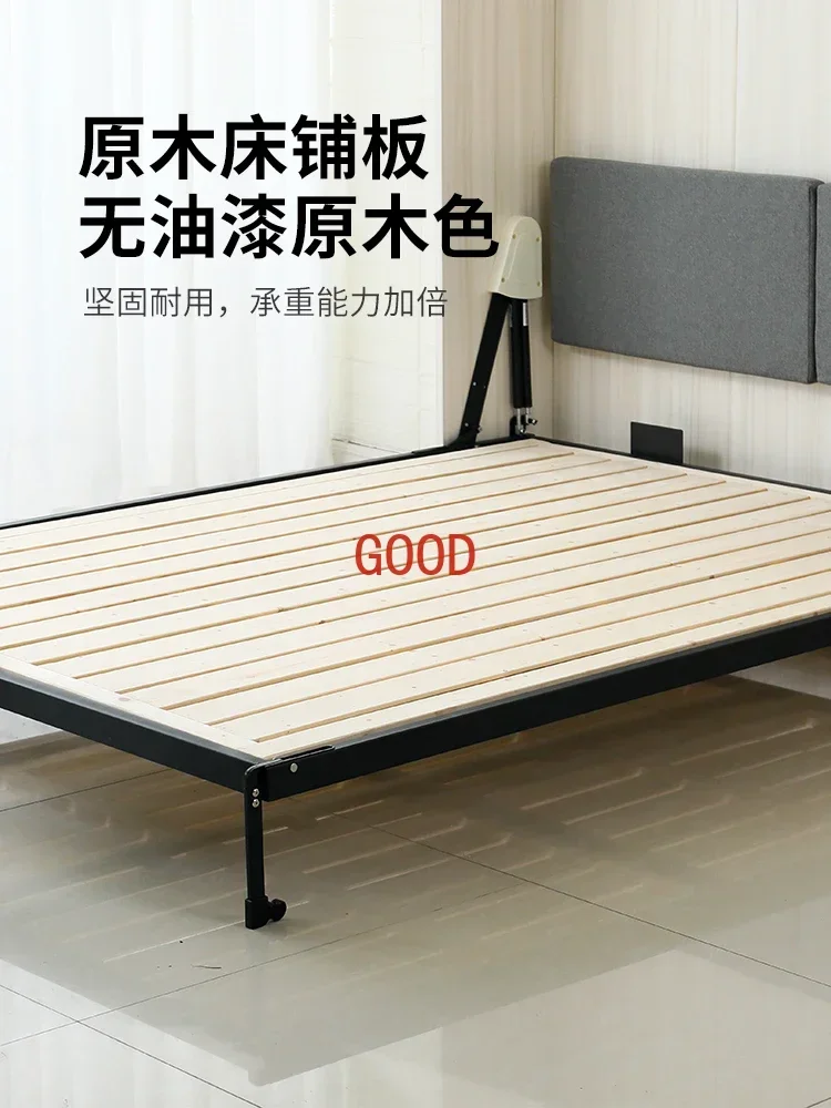 Niewidoczne łóżko Wzmocnione lite drewno Akcesoria sprzętowe Podwijana i opuszczana kryta do nauki