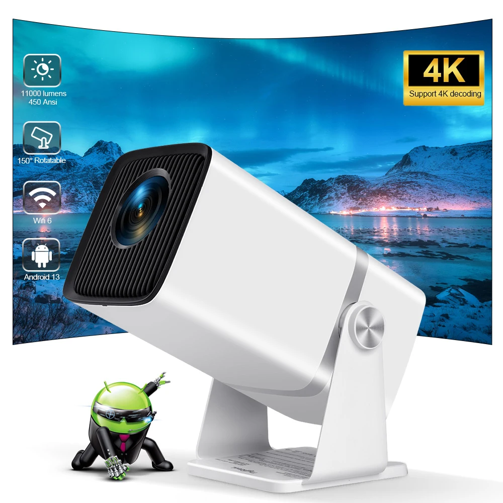 【Brand+】ThundeaL TD80W Full HD 1080P Projector Android 4K WiFi 3D Smart Home Theater TD80 Mini Portable Projector Meeting Video