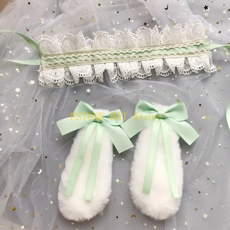 49mf Sweet en dentelle Bande bandoulière Détachable en peluche Rabbit Eaure cerce