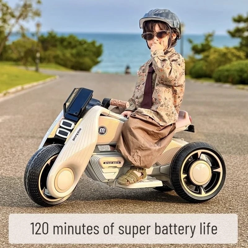 Children Electric Ride on Tricycle Motorcycle Stable Safe Riding Toy Rechargeable Battery Powered Outdoor Sports Riding Toys