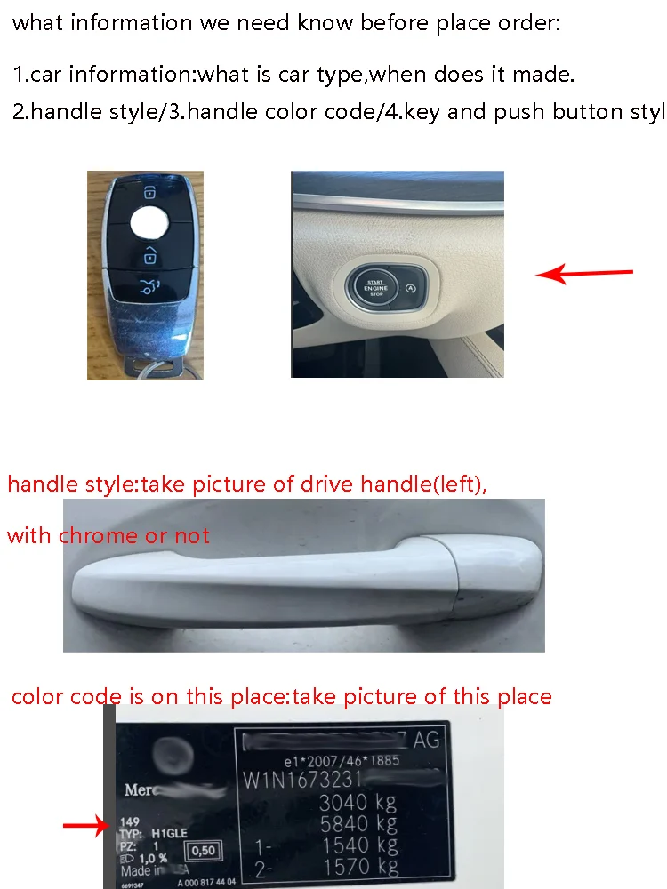 For Mercede s 2017-2023 E Class E-Coupe Keyless GO Entry System No Need Programmer No Change Key Color Code 197