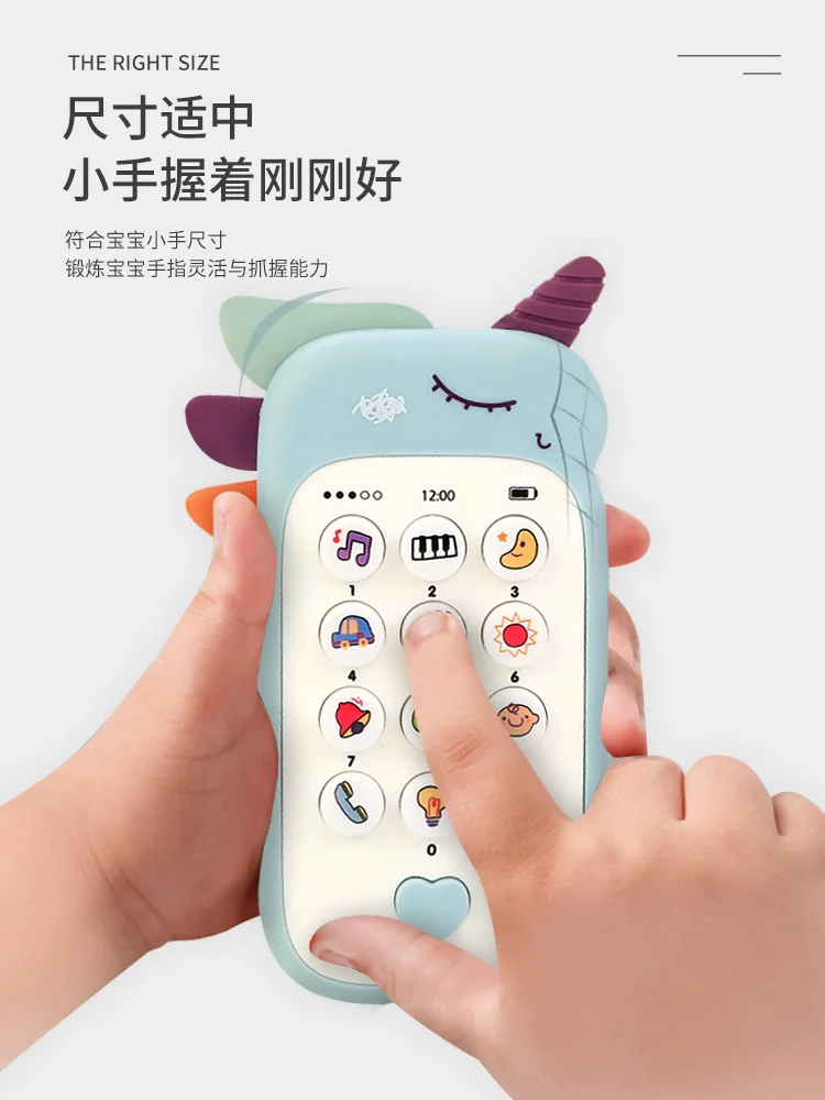 Baby Phone Toy Music Sound Telephone Sleeping Toys With Teether Simulation Phone Kids Infant Early Educational Toy Kids Gifts