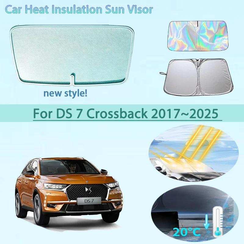 Car Front Windshield Sunshade Heat Insulation Sun Visor Summer Cooling Auto Accessories For DS 7 Crossback 2017~2025 2020 2023