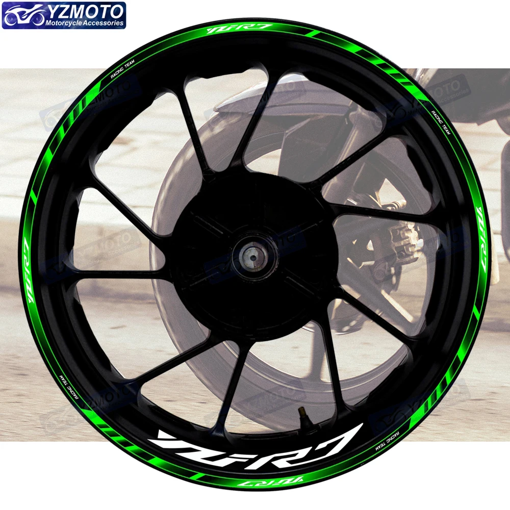 

Motorbike Racing Reflective 17 Inch Wheel Stickers Rim Stripe Tape Hub Motorcycle Decal Waterproof Decorate For YZF-R7 YZF R7