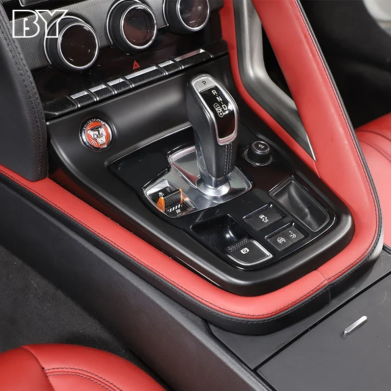Picture 7: ABS Carbon Fibre For Jaguar F-TYPE 2013-2024 Center Console Gear Shift Control Frame Panel Cover Car Accessories