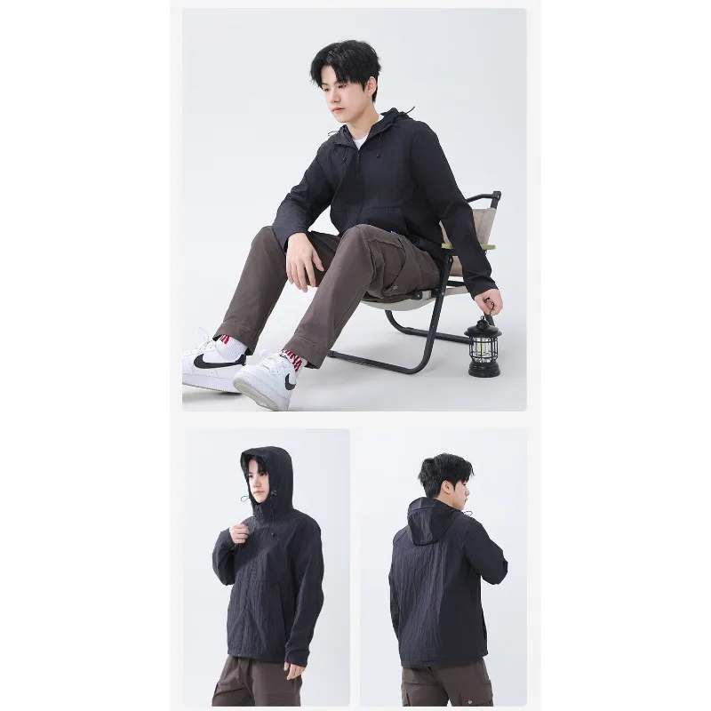 Couples Outdoor Tennis Sports UV Resistant Skin Clothes Are Fashionable Trendy Loose Comfortable Breathable Sunscreen Clothes